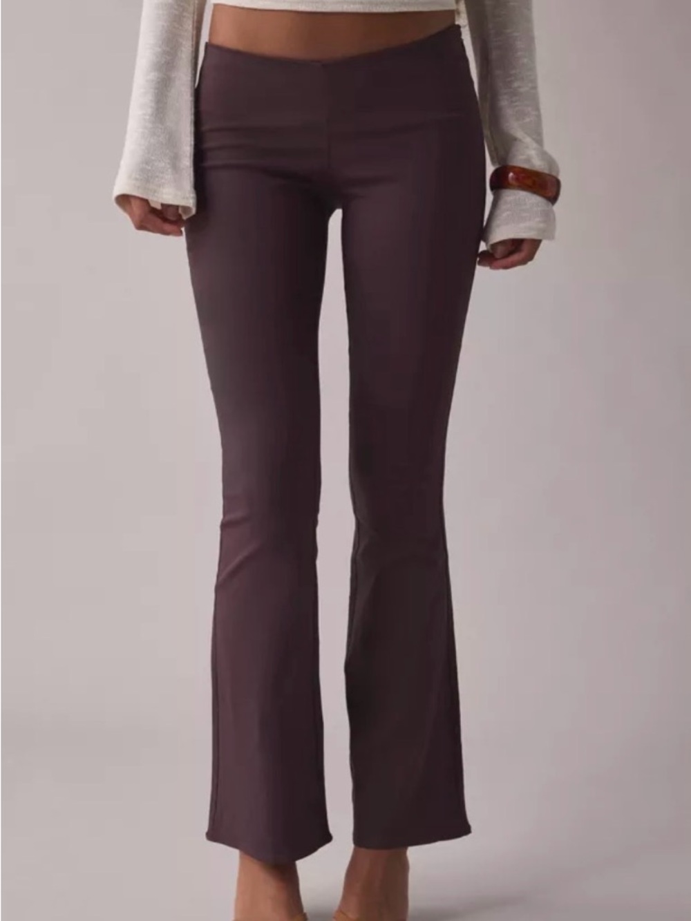 Urban Outfitters Stretchy Fall Brown Flare Pants in brown